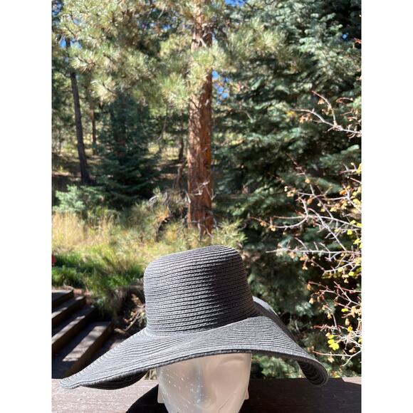 J. Crew Factory Paper Straw Black Sun Hat - Picture 1 of 7